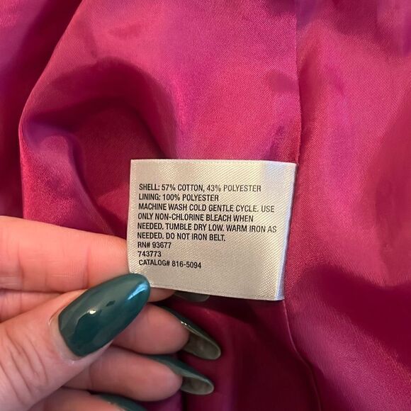 Worthington Women's Fuchsia Single Breasted Trench Coat Jacket - Picture 13 of 13